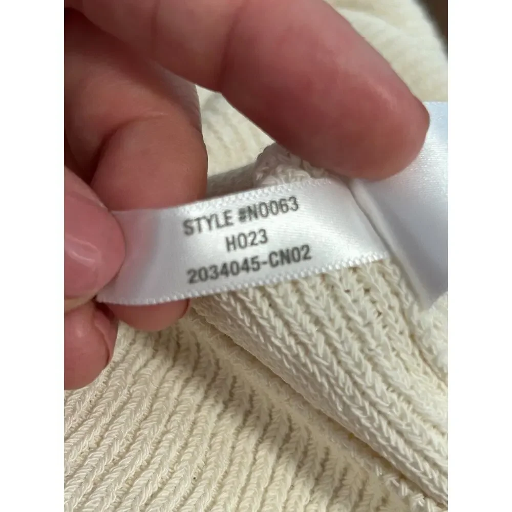 Madewell‎ Sweater Womens S White Ribbed Cotton Long Sleeve V Neck Pullover NWT